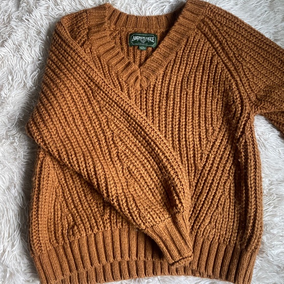 American Eagle Burnt Orange Sweater - Size Large (fits smaller oversized) - Picture 1 of 3